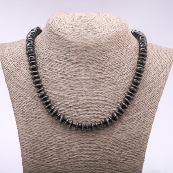 Natural Hematite Stone Necklace Rondelle 'disc', diameter 8×3.5 mm, length 48 cm