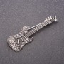 Guitar Brooch 54×18mm in Dark Crystals, Dark Metal