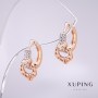 Xuping Earrings with White Crystals 13x9mm 18k Gold