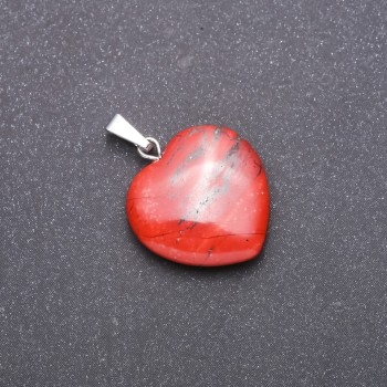 Pendant 'Heart' made from natural red jasper 28x19x19mm (+-)