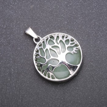 Pendant 'Tree' with nephrite 27 mm