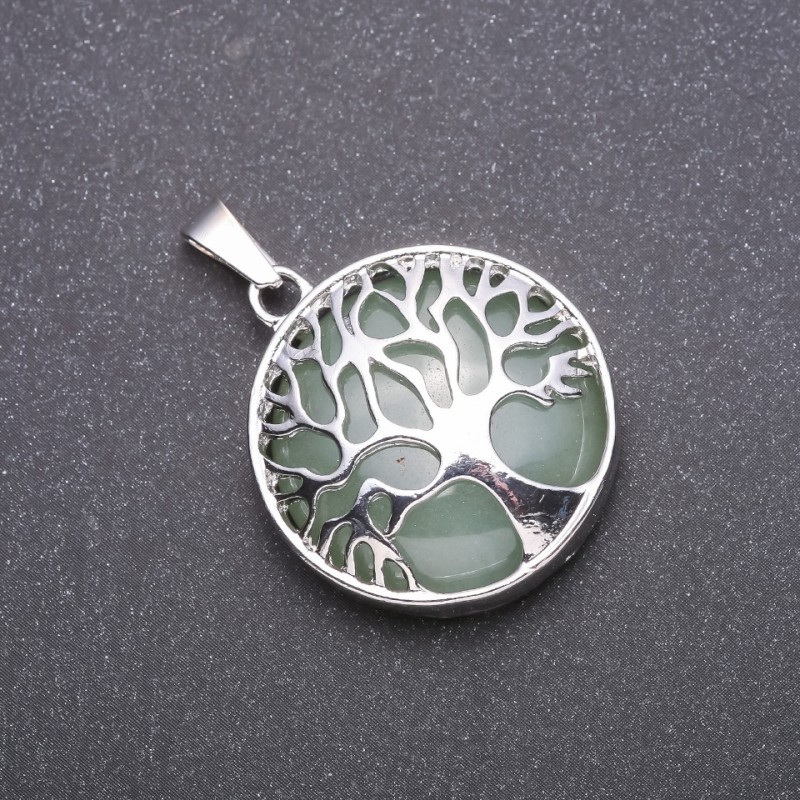 Pendant 'Tree' with nephrite 27 mm