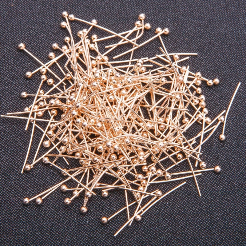 Ball-Head Pin Finding, Yellow Metal, 40mm Length, 390 g