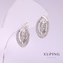 Xuping rhodium-plated earrings with white rhinestones 17x10mm