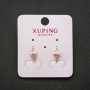 Xuping stud earrings with white stones, 14 mm length, 18K gold plating