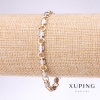 Xuping Bracelet with Fantasy Weave, 6mm Thick, 19cm Long, Rhodium Plating, 18k Gold Plating