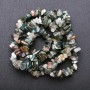 Chip-shaped Moss Agate natural stone beads on a thread, 8-9 mm diameter (+/-), length 85 cm