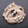 Rutile quartz natural stone beads, golden rutile, crystal chips on thread, diameter 6-9 mm (+-), length 85 cm