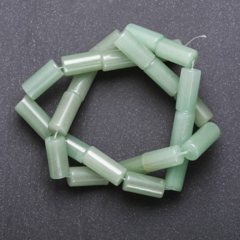 Beads on Thread, Natural Jadeite Cylinder, Diameter 8x17mm, Length 40cm