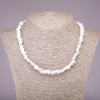 Natural chalcedony chip necklace, 5-8 mm diameter, length 42-48 cm