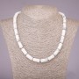 Howlite Cylindrical Bead Necklace, 8x17 mm, 45 cm length
