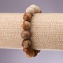 Landscape Jasper Bracelet, Smooth Bead, 12mm Diameter, 18cm Length on Elastic