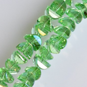 Crystal beads in Swarovski style light green with a Light Gasoline coating, diameter 6x4 mm, thread length 50 cm