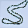 Crystal beads in Swarovski style pale green, faceted ball with blue coating "Gasoline", diameter 5x4 mm, string length 48 cm