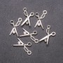 Pendant Findings 'Scissors', 13mm diameter, 23mm length, white metal, packaging 6 pcs