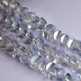 Crystal beads in Swarovski style, clear colorless, 6x4 mm diameter, 50 cm strand