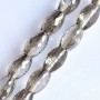Faceted crystal beads, silver-gray, 8x12 mm, 70 cm strand