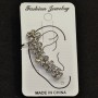White metal ear cuff, 40 mm length