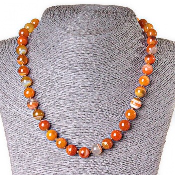 Carnelian Necklace, 12 mm beads, length 48 cm