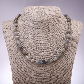 Labradorite Necklace, faceted, 9x12 mm diameter, length 45 cm+