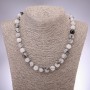 Natural Stone Necklace: Rutile Quartz, Smooth Beads, 10mm Diameter, 48cm Length
