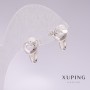 Xuping Rhodium-Plated Earrings with White Crystals 11x17mm