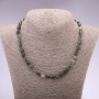 Prehnite Faceted Necklace, 7x10 mm beads, 46 cm long