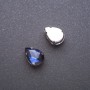 Price per pack / 10 pcs. Sew-on crystal in cap, drop 10×14mm blue