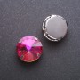 Price per pack /10 pcs Rivoli crystal in a claw setting, round 18 mm, raspberry
