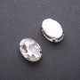 Price per pack / 10 pcs. Sew-on crystal in oval prong setting 13×18 mm, white