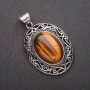Tiger's Eye Pendant in Antique Setting 33×40×52 mm