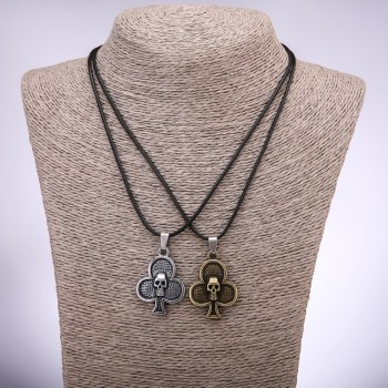 Matching friendship pendants Trefoils with skulls, length 42–48 cm, diameter 25×35 mm