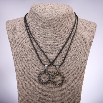 Pair of friendship pendant rings 'Love Forever', length 42–48 cm, diameter 26 mm