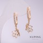 Xuping Earrings with White Stones 32x12mm Gold Plated