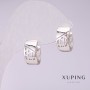 Xuping 12x7mm Rhodium Earrings
