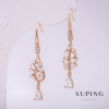 Xuping Earrings with White Stones 38×8 mm Gold Plating