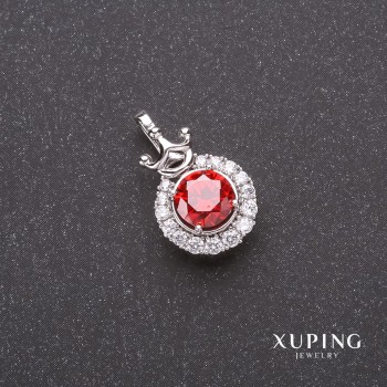 Кулон Xuping Корона з червоним каменем 12х20мм родій