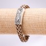 Brown Cross Weave Bracelet, 20 cm