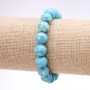Variscite Bracelet (pressed) blue smooth beads, 10 mm diameter, 18 cm length on elastic