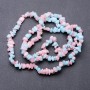 Tinted quartz beads pink-blue, tiny faceted chips, 6-8 mm diameter, 85 cm strand