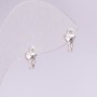 Heart Earrings, 925 Series, 5×8 mm, silver-colored metal, Korea