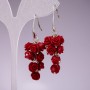 Drop Earrings 'Rosary' Milled, Polymer Clay, Silver-Tone Metal, 55mm