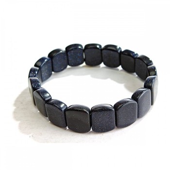 Elastic bracelet Aventurine (synthetic) Blue Sand Cairo Night 13x18mm