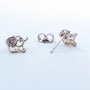 Xuping Elephant Stud Earrings with Crystals, White, 10x8 mm Rhodium-plated