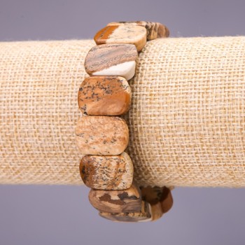 Bracelet Landscape Jasper - 18x14 mm link, 18 cm length on elastic