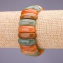 Bracelet with assorted stones, link 25×10 mm, length 18 cm on elastic