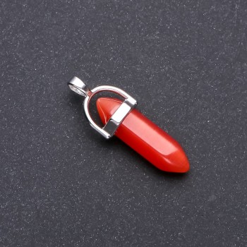 Cat's Eye Pendant Red Hexagon 8×35×41 mm