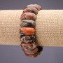 Elastic bracelet with Picasso Jasper natural stone, smooth links, 25x10mm+-, length 18cm+
