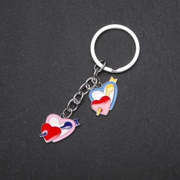 Heart keychain in metal color 'silver'