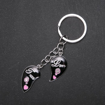 Heart Keychain, metal color 'silver'
